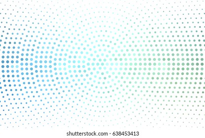 Light Blue, Green vector banner set of circles, spheres. Donuts Background. Creative Design Templates. Technology halftone illustration.
