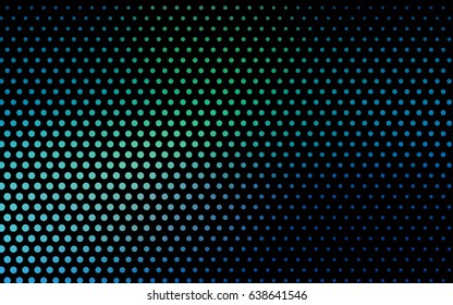 Light Blue, Green vector banner with circles, spheres. Abstract spots. Background of Art bubbles in halftone style with colored gradient.