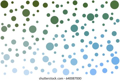 Light Blue, Green vector banner set of circles, spheres. Donuts Background. Creative Design Templates. Technology halftone illustration.