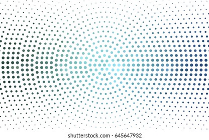 Light Blue, Green vector banner set of circles, spheres. Donuts Background. Creative Design Templates. Technology halftone illustration.