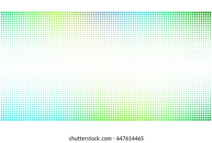Light Blue, Green vector banner set of circles, spheres. Donuts Background. Creative Design Templates. Technology halftone illustration.