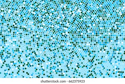 Light Blue, Green vector banner with circles, spheres. Abstract spots. Background of Art bubbles in halftone style with colored gradient.