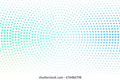 Light Blue, Green vector banner set of circles, spheres. Donuts Background. Creative Design Templates. Technology halftone illustration.