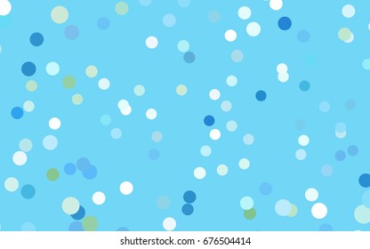 Light Blue, Green vector banner with circles, spheres. Abstract spots. Background of Art bubbles in halftone style with colored gradient.