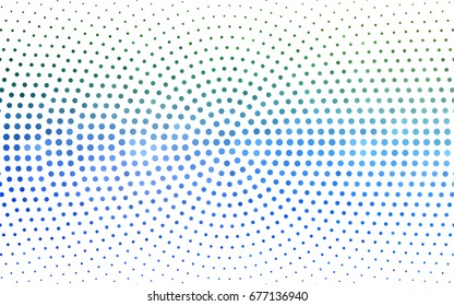Light Blue, Green vector banner set of circles, spheres. Donuts Background. Creative Design Templates. Technology halftone illustration.