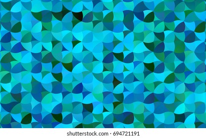 Light Blue, Green vector banner with circles, spheres. Abstract spots. Background of Art bubbles in halftone style with colored gradient.