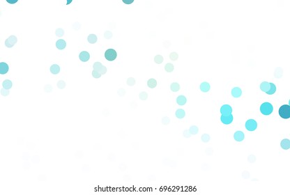 Light Blue, Green vector banner with circles, spheres. Abstract spots. Background of Art bubbles in halftone style with colored gradient.
