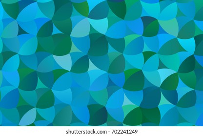 Light Blue, Green vector banner with circles, spheres. Abstract spots. Background of Art bubbles in halftone style with colored gradient.