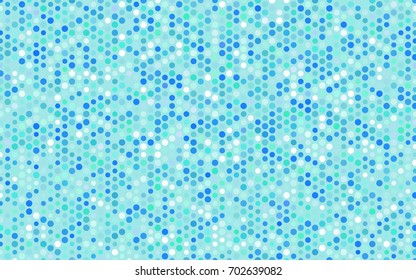Light Blue, Green vector banner with circles, spheres. Abstract spots. Background of Art bubbles in halftone style with colored gradient.