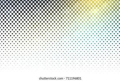 Light Blue, Green vector banner with circles, spheres. Abstract spots. Background of Art bubbles in halftone style with colored gradient.
