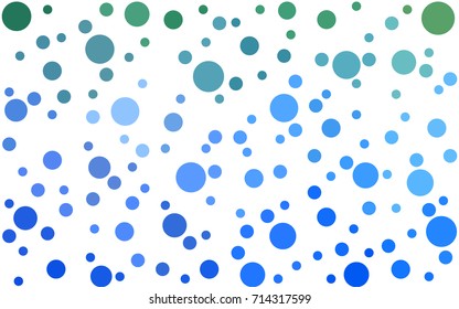 Light Blue, Green vector banner set of circles, spheres. Donuts Background. Creative Design Templates. Technology halftone illustration.