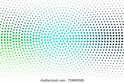 Light Blue, Green vector banner set of circles, spheres. Donuts Background. Creative Design Templates. Technology halftone illustration.