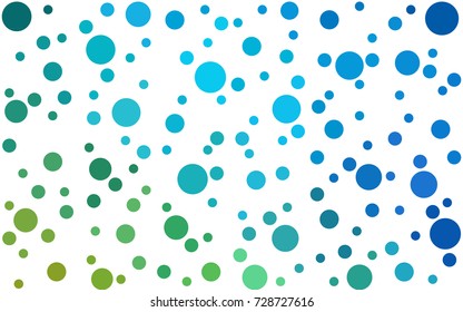 Light Blue, Green vector banner set of circles, spheres. Donuts Background. Creative Design Templates. Technology halftone illustration.
