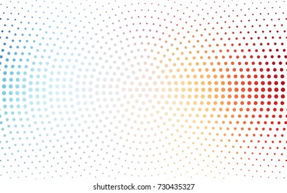 Light Blue, Green vector banner set of circles, spheres. Donuts Background. Creative Design Templates. Technology halftone illustration.
