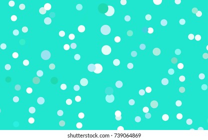Light Blue, Green vector banner with circles, spheres. Abstract spots. Background of Art bubbles in halftone style with colored gradient.