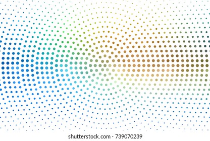 Light Blue, Green vector banner set of circles, spheres. Donuts Background. Creative Design Templates. Technology halftone illustration.