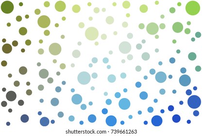 Light Blue, Green vector banner set of circles, spheres. Donuts Background. Creative Design Templates. Technology halftone illustration.