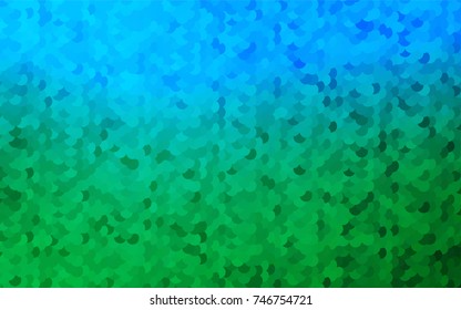Light Blue, Green vector banner with circles, spheres. Abstract spots. Background of Art bubbles in halftone style with colored gradient.