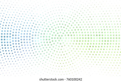 Light Blue, Green vector banner set of circles, spheres. Donuts Background. Creative Design Templates. Technology halftone illustration.