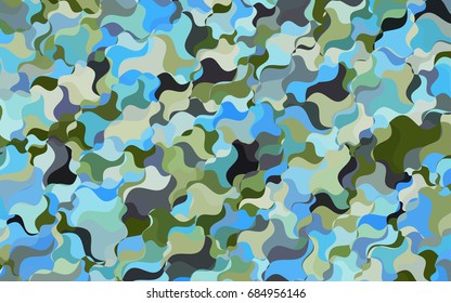 Light Blue, Green vector bent pattern. blurred geometric sample with gradient.  A new texture for your design.