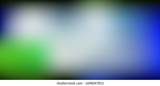 Fondo azul claro, negro vectorial verde. Ilustración abstracta de gradiente colorido en estilo borroso. Fondo de pantalla de tus aplicaciones web.