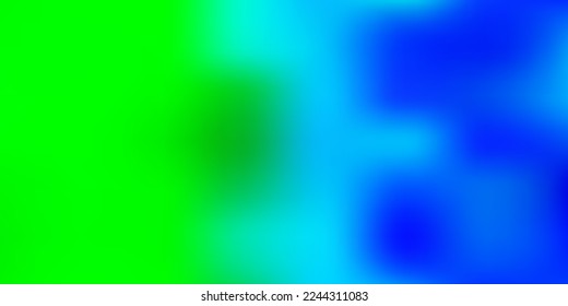 Fondo azul claro, verde de desenfoque vectorial. Ilustración de color abstracta en estilo borroso con gradiente. Patrón inteligente para sitios web.