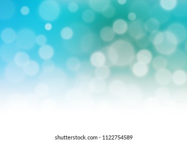 Light Blue, Green vector blurred bokeh and colored background. Colorful illustration in blurry style with gradient. Brand new style for your business design.