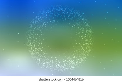Light Blue, Green vector blurred shine abstract template. Creative illustration in halftone style with gradient. Background for designs.
