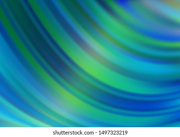Light Blue, Green vector blurred shine abstract template. Creative illustration in halftone style with gradient. Brand new style for your business design.