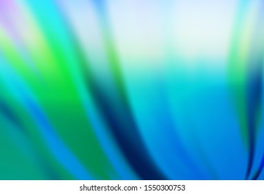 Light Blue, Green vector blurred and colored pattern. Creative illustration in halftone style with gradient. New style for your business design.
