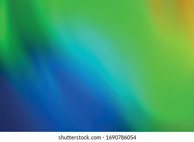 Azul claro, Vector verde desdibujado patrón brillante. Nueva ilustración de color en estilo borroso con degradado. Nueva forma de tu diseño.
