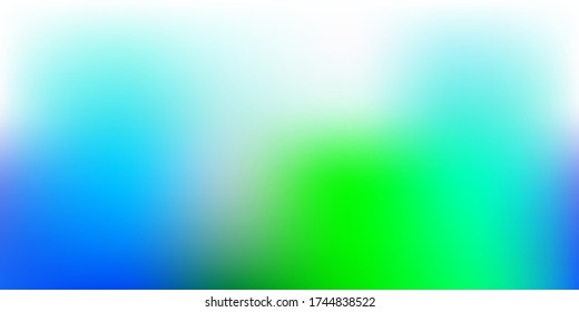 Hellblaue, grüne Vektor verschwommene Vorlage. Moderne elegante Weichzeichnung mit Farbverlauf. Hintergrundbild für Ihre Web-Apps.
