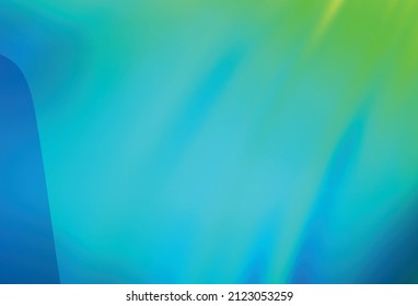 Azul claro, Verde vectorial borroso y colorido patrón. Ilustración colorida brillante de estilo inteligente. Marco elegante para un libro de marca.