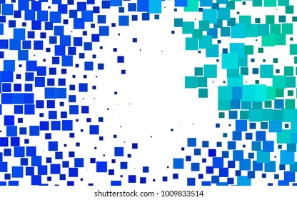 Light Blue, Green vector blurry rectangular background. Geometric background in square style with gradient. The pattern can be used for brand-new background.