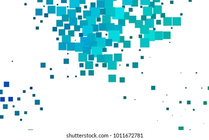 Light Blue, Green vector blurry rectangular background. Geometric background in square style with gradient. The pattern can be used for brand-new background.