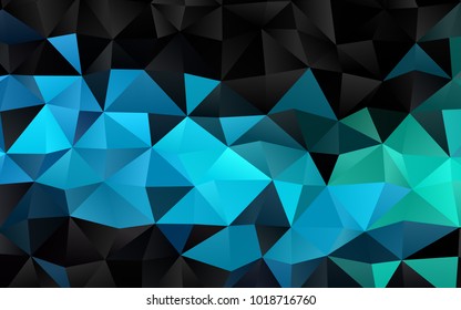 Light Blue, Green vector blurry triangle background. Geometric illustration in Origami style with gradient.  The elegant pattern can be used as part of a brand book.