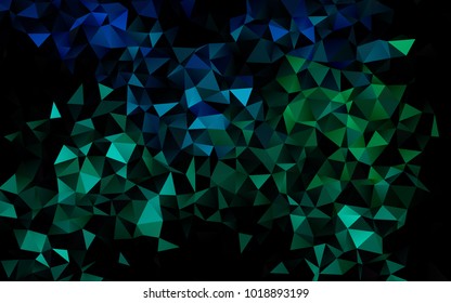Light Blue, Green vector blurry triangle pattern. Shining illustration, which consist of triangles. The best triangular design for your business.