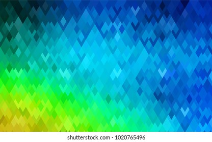 Light Blue, Green vector blurry rectangular background. Geometric background in square style with gradient. The pattern can be used for brand-new background.