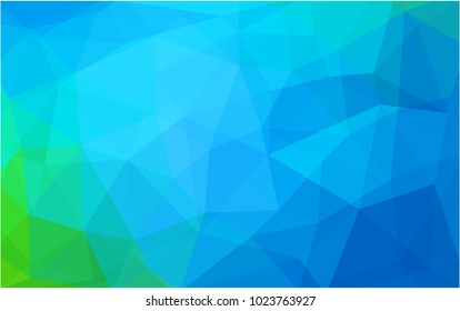 Light Blue, Green vector blurry triangle background design. Geometric background in Origami style with gradient. 