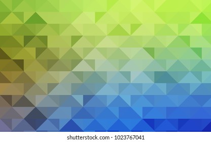 Light Blue, Green vector blurry triangle template. Glitter abstract illustration with an elegant design. A completely new template for your business design.