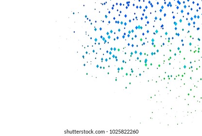 Light Blue, Green vector blurry rectangular background. Geometric background in square style with gradient. The pattern can be used for brand-new background.