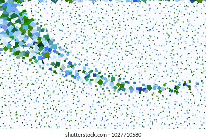 Light Blue, Green vector blurry rectangular background. Geometric background in square style with gradient. The pattern can be used for brand-new background.