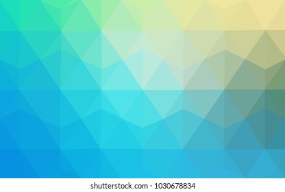 Light Blue, Green vector blurry triangle background design. Geometric background in Origami style with gradient. 
