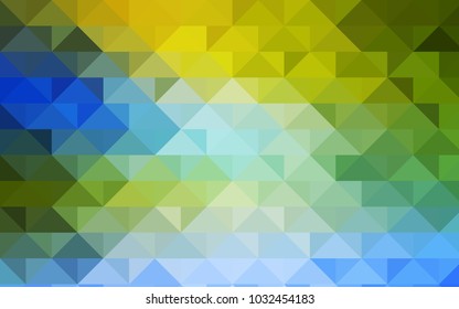 Light Blue, Green vector blurry triangle pattern. Creative illustration in halftone style with gradient. The textured pattern can be used for background.
