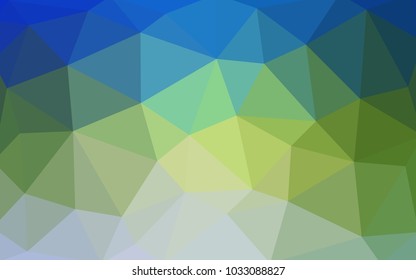 Light Blue, Green vector blurry triangle background design. Geometric background in Origami style with gradient. 