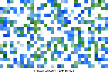 Light Blue, Green vector blurry rectangular background. Geometric background in square style with gradient. The pattern can be used for brand-new background.