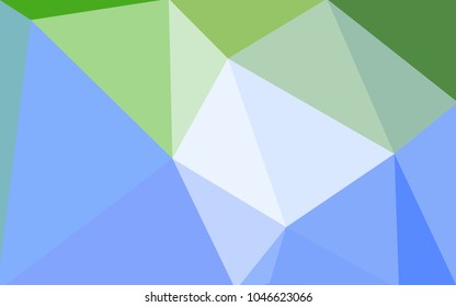 Light Blue, Green vector blurry triangle background design. Geometric background in Origami style with gradient. 