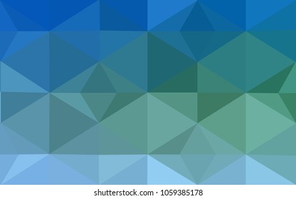Light Blue, Green vector blurry triangle background design. Geometric background in Origami style with gradient. 