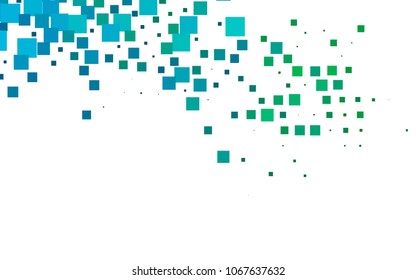 Light Blue, Green vector blurry rectangular background. Geometric background in square style with gradient. The pattern can be used for brand-new background.