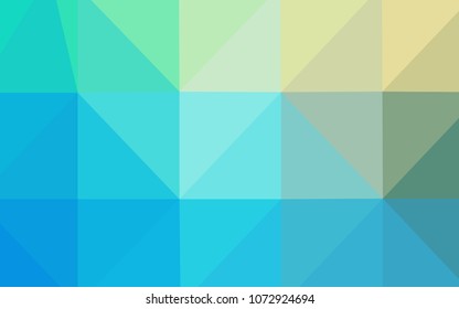 Light Blue, Green vector blurry triangle texture. Glitter abstract illustration with an elegant design. Triangular pattern for your business design.